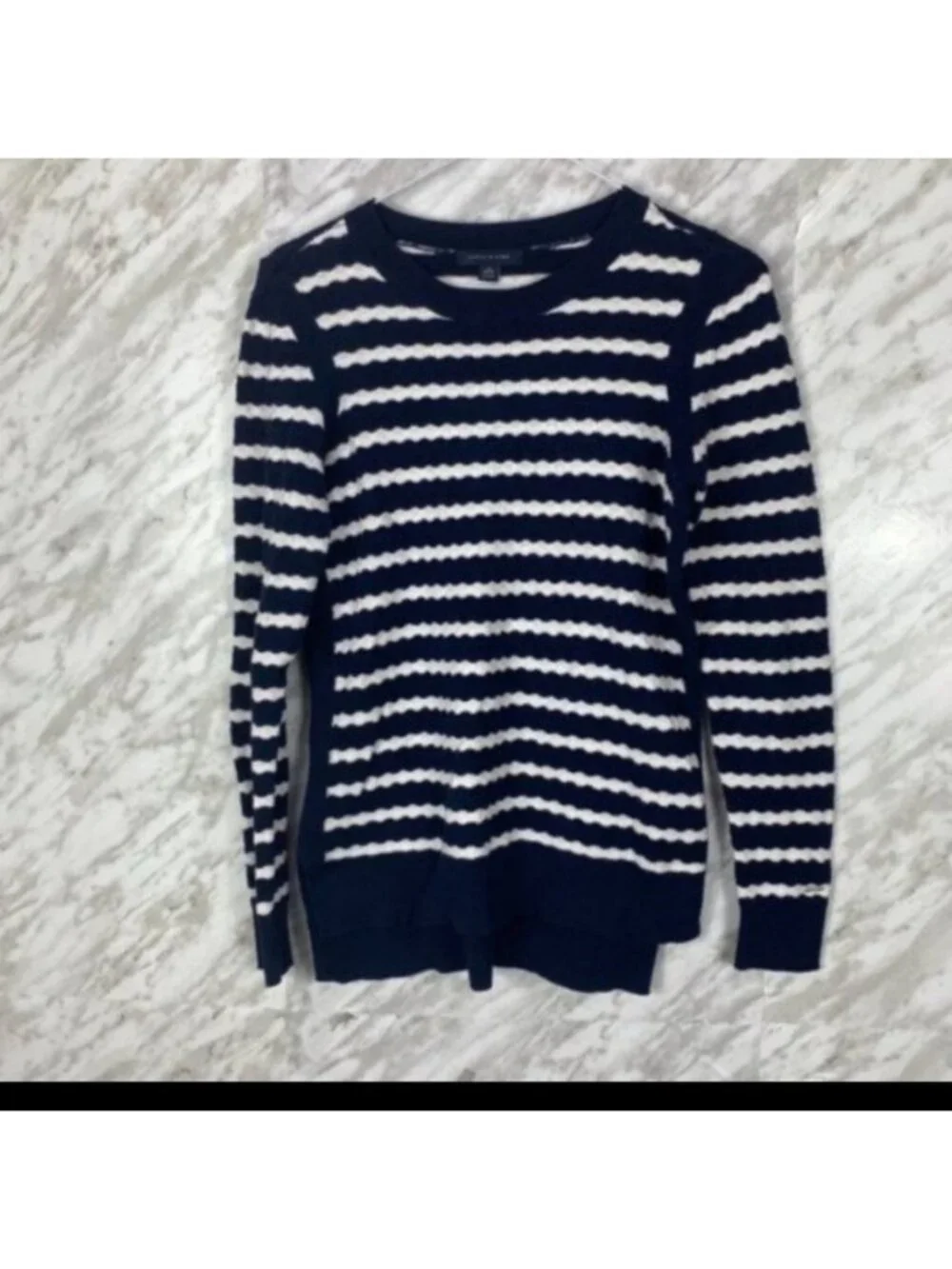 Tommy Hilfiger Crew Neck Sweater - Size Extra Small / XS - 100% Cotton, High Low